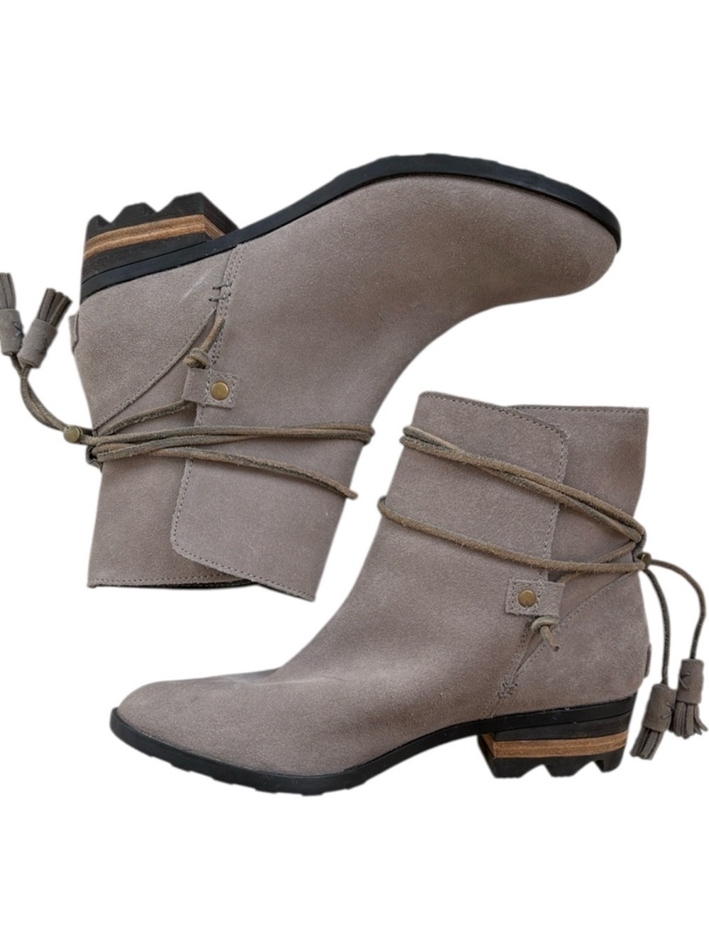 EUC Sorel Leather Farah Waterproof
Ankle Boots Taupe Grey Size 8